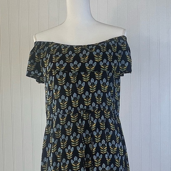 Style & Co Floral Print Gauze Tiered Maxi Dress Blue Size Medium Boho maxi dress - Picture 12 of 14
